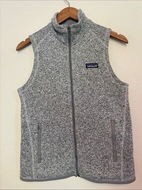 Patagonia Heather Gray Full-Zip Fleece Vest